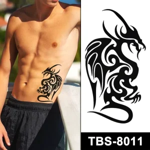 Fashionable Latest High Quality Waterproof New Design Large Size Tribal Minimalist Simple Black Men Arm Temporary Sticker Tatoo