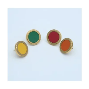 Fashionable Luxury Laser Engraved Snap Button Earrings Novelty Jewelry Gift Blanks