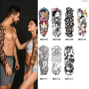 Fast Delivery Fashionable Sexy Full Arm Tattoo Sticker Sleeve Temporary Tattoo Sticker with Paper Material in Stock