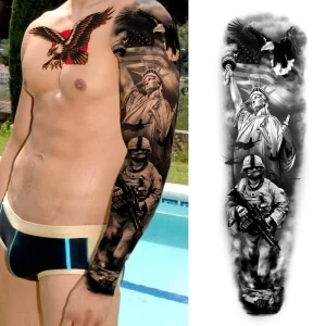 Fast Shipping Skin Safe Eco friendly Non Toxic Temporary Water Transfer Arm Tattoos Stickers for Women Men