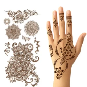 Female Sexy Body Art Water Transfer Eco-friendly Henna Lace Tattoo Sticker Paper EN71 REACH Certified