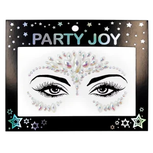 Festival Acrylic Stickers Temporary Body Jewel Tattoo with Rhinestones Rainbow Crystal Tears for Women
