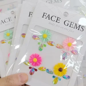 Festival Party Body Art Rhinestone Face Gem Rhinestone Sticker Flower Handmade Face Bling| Face Bling for Kids