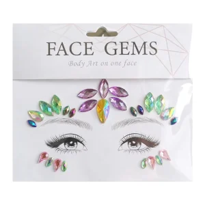 Festival Party Makeup Holographic Colorful Crystal Rhinestones Tattoo Sticker Temporary Face Gems Sticker