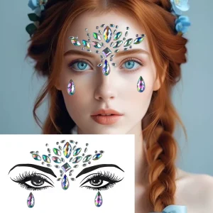 Festival Rhinestone Mermaid Face Jewels Body Fashion Face Jewels Crystal Tattoo Art Sticker