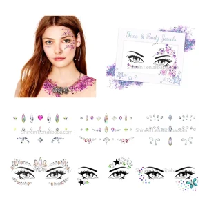 Festival Temporary Tattoo Rhinestone Face and Body Jewels Stickers Adhesive Diamond Crystal Face Gems