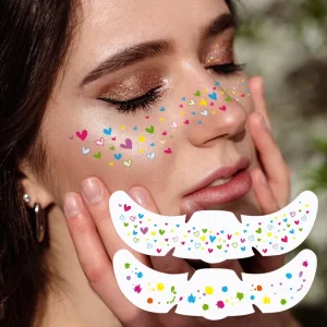 Festive Freckles Face Tattoo Stickers Waterproof Temporary Sparkle Makeup Paper Design for Parties