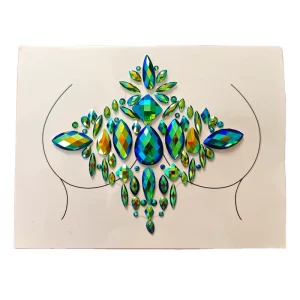 Festive Gem Eco Friendly White Temporary Tattoo Sticker Body Art Crystal Nipple Jewels Fashionable Face Application