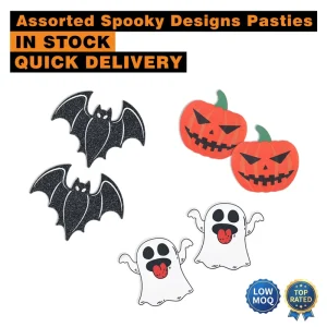 Festive Spooky Pasties Quick Delivery Disposable Breast Stickers Halloween Supplies Skin Friendly Adhesive Nipple Petals Girls