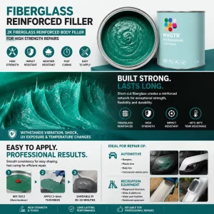 Fiberglass Reinforced Filler Automotive Body Repair Putty High Strength Glass Fiber Filler for Plastic Panels