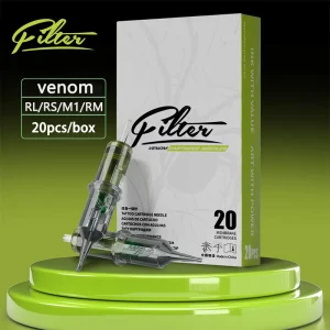 Filter Venom Professional Disposable OEM Customize Tattoo Cartridge Needles with Membrane Transparent Tip Tattoo Cartridges