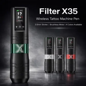 Filter X35 Wireless Tattoo Machine Pen 3.5mm Stroke Brushless Motor Tattoo Pen with 1600mAh Battery