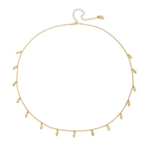 Fine Jewelry S925 Gold Plated 18k Pear Shape Crystal Pendant Waist Chain Body Chain