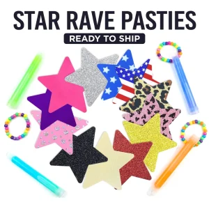 Five Pointed Star Breast Petals Assorted Patterns Quick Delivery Waterproof Disposable Nipple Stickers Lady