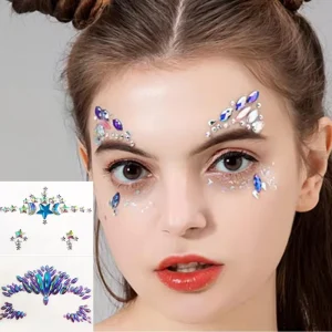 Five & Ten GMPC Sedex ISO EUDR Factory Face Gems & Rhinestone Stickers Performances Festive Makeup Decor for Cheeks Forehead