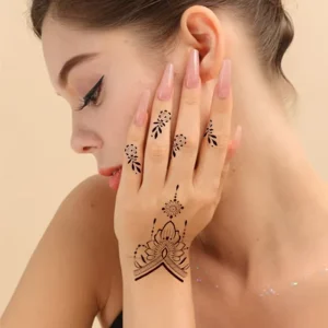 Five Ten GMPC Sedex ISO EUDR Temporary Eco Friendly Paper Body Art Stickers Tattoo Ramadan White Brown Henna Girls