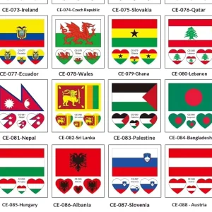 Flag Pattern Temporary Water Transfer Tattoo Stickers for Games & Festival Gatherings