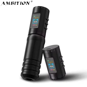 Flash 2000mAh 3.5MM Stroke Professional Direct Drive Wireless Tattoo Pen Machine with Double Battery for Body Art