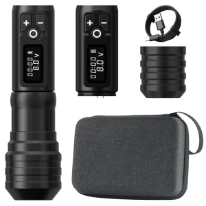 Flash 2400mAh Coreless Motor 3.5mm Stroke Professional Direct Drive Wireless Tattoo Pen Machine with 32mm 42mm Grip