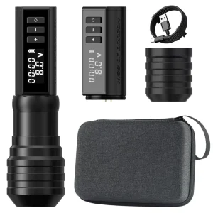 Flash 2400mAh Coreless Motor 3.5mm Stroke Wireless Tattoo Pen Machine with 32mm/42mm Grip for Body Art