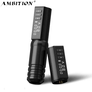 Flash 2400mAh Digital Display Coreless Motor Wireless Tattoo Pen Machine with Double Battery for Body Art