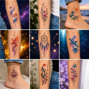 Floral Butterfly Temporary Tattoos Waterproof Body Art Stickers for Women Wedding Festival Decoration
