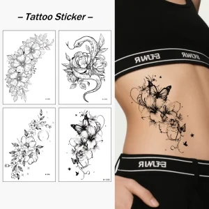 Floral Patterns Temporary Tattoo Sticker for Women Body Art Decoration for Ladies