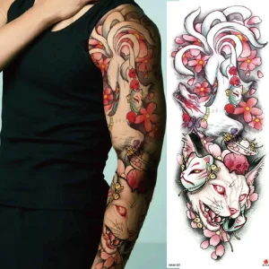 Flower Full Arm Fashionable Temporary Tattoo Sticker for Men and Women Big Size