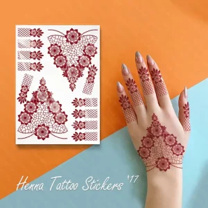 Flower Pattern Lace Waterproof Temporary Henna Tattoo Sticker