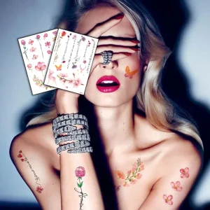 Flowers and Animal Temporary Tattoo Body Waterproof Temporary Tattoo Sticker Women Tattoos Stickers