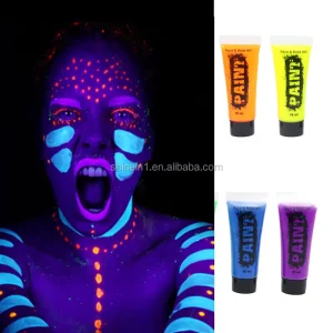Fluorescent Luminous Makeup Water Based Neon Color Uv Glowing Body Face Paint for Kids