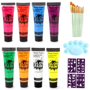 Fluorescent Neon Non Toxic Water Based UV Glow Paint Luminous Body Paint UV Glow Face Paint for Party