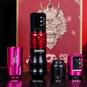 Fold Pro 7 Stroke Double Battery Wireless Tattoo Machine Copper 224g Low Noise RCA Connection T shirt Electric Gun