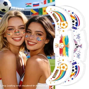 Football Cup Indian White Paper Waterproof Non Toxic Temporary Face Tattoos Sticker for Fans