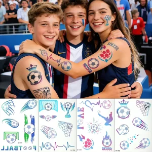 Football Sports Custom National Flag High Quality Face Waterproof Sweatproof Fun Temporary Eco Friendly Tattoo Stickers