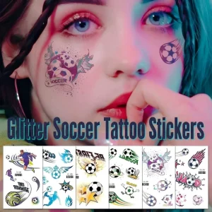 Football Tattoo Sticker Eco-Friendly Waterproof Children’s Cartoon Cute Temporary Makeup Sticker for Party Supplies