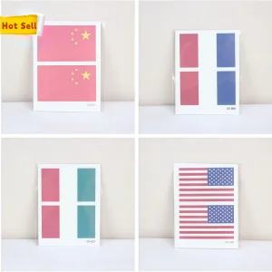 For Football Fans Eco friendly PVC Temporary Tattoo Stickers National Flag Holiday Decoration Sports Events Waterproof