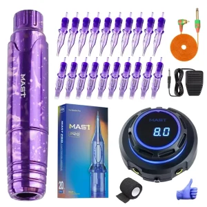 For P10 Permanent Tattoo Kit Power Supply Tattoo Needles 20pcs Eyebrow & Body Tattoo Kits