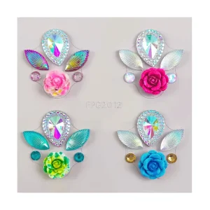 Forehead Face Rhinestone Gems Sticker Temporary Flower Crystal Bling Transfer