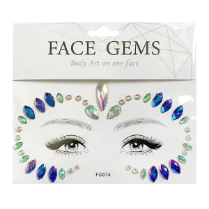 Free Sample Festival Holographic Design Gem Face Sticker Jewel Body Crystal Gems