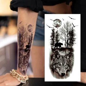 Free Samples Men Fake Body Water Transfer Tattoo Sticker Waterproof Eco Friendly Paper Temporary Sexy & Fashionable Long Lasting