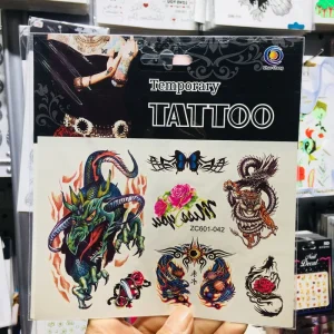 Fresh Stylish Lettering Floral Butterfly Tiger Print Decals Alternative-Style Temporary Tattoos Men Women English Text