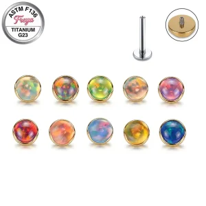 Freya Opal Fine Jeweled Internally Threaded ASTM F136 Labret Monroe Lip Ring Tragus Helix Earring Stud Body Piercing Jewelry