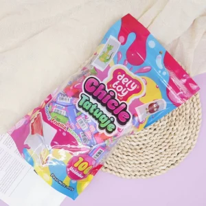Fruity Bubble Gum with Temporary Tattoo Sticker Chewing Candy Assorted Flavors Bulk Bag Kids Party Favor