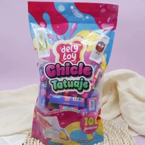 Fruity Bubble Gum with Temporary Tattoo Sticker Chewing Candy Assorted Flavors Bulk Bag for Kids Party Favor