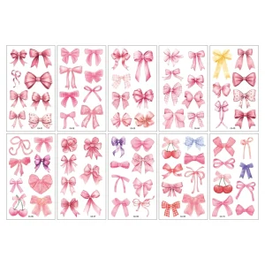 Full Arms Sleeve Pink Ribbon Day Tattoo Stickers Custom Waterproof Temporary Body Art