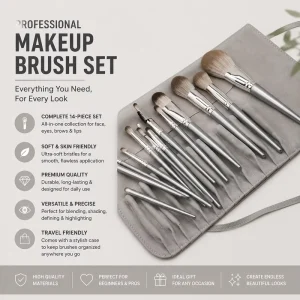 Full Face Cosmetic Brush Set Professional Makeup Brushes Collection For Beauty Retail Business OEM Supplier