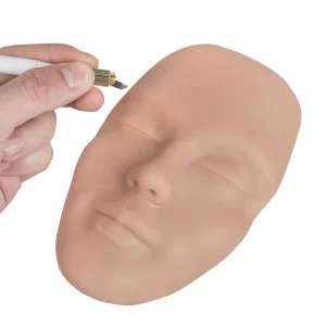 Full Face Silicone Practice Skin Tattoo Microblading Mannequin Face for Permanent Makeup Lips Practice Skin