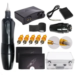 Full Package Complete Tattoo Kit Professional Rotary Tattoo Machine Pen Kit