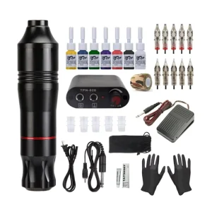 Full Set Electric Aluminium Alloy Tattoo Machine Kit for Beginners